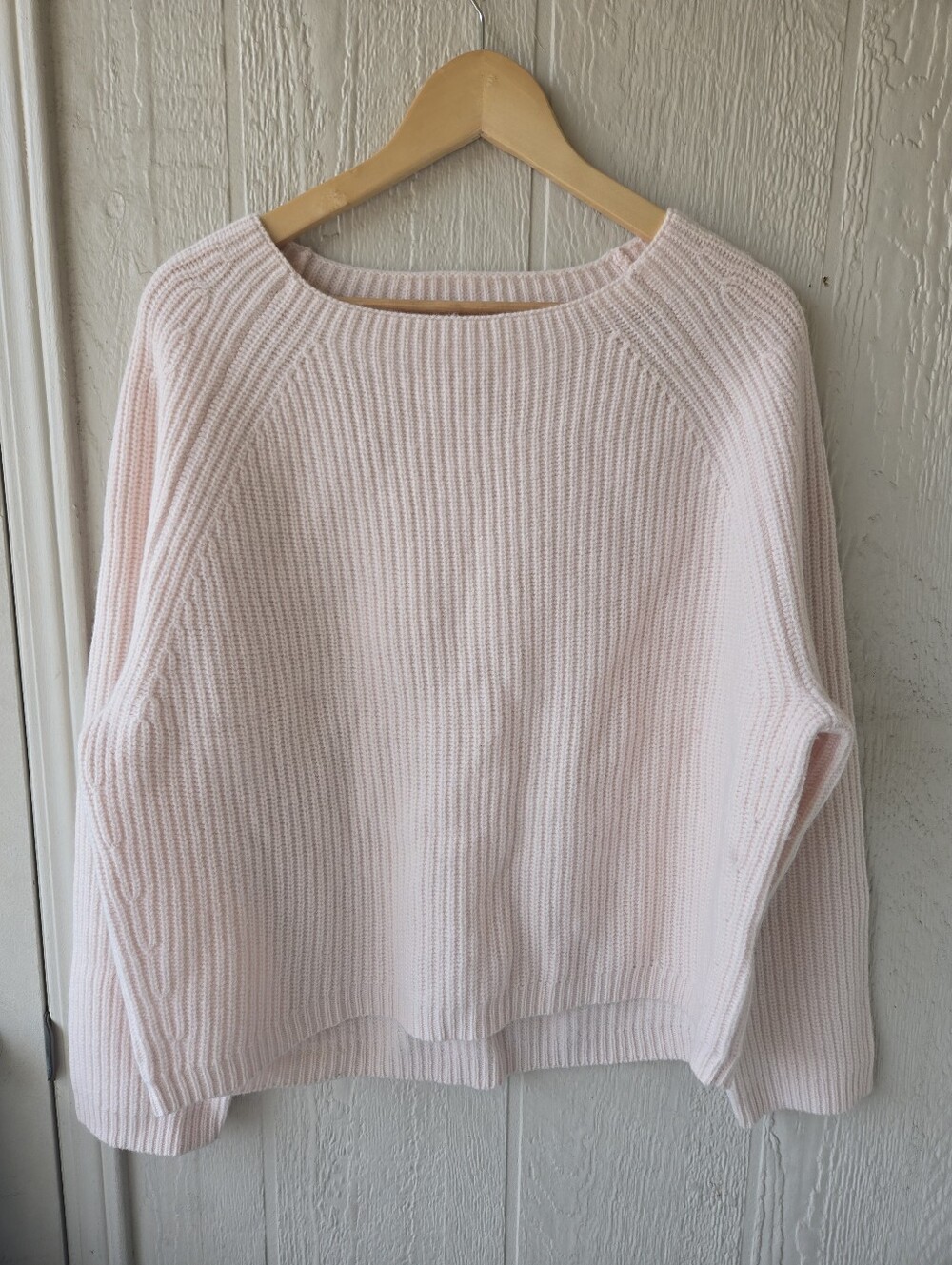 Naif Montreal Wool Soft Ribbed Crewneck Sweater - Light Pink, Large